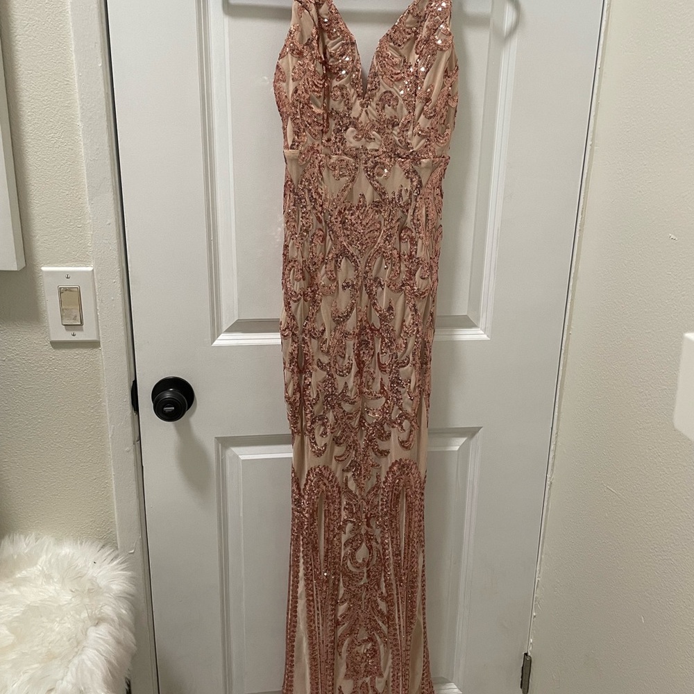 Elegant Pink Sequin Gown